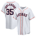 Custom #35 White HOU Baseball Shirt Top
