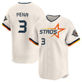 Custom #3 Cream 2025 City Connect HOU Baseball Shirt Top