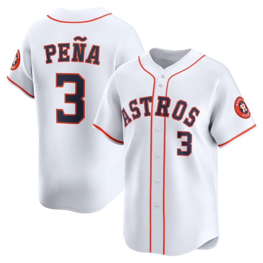 Custom #3 White HOU Baseball Shirt Top