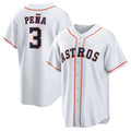 Custom #3 White HOU Baseball Shirt Top