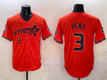 Custom #3 Orange 2025 City Connect HOU Baseball Shirt Top