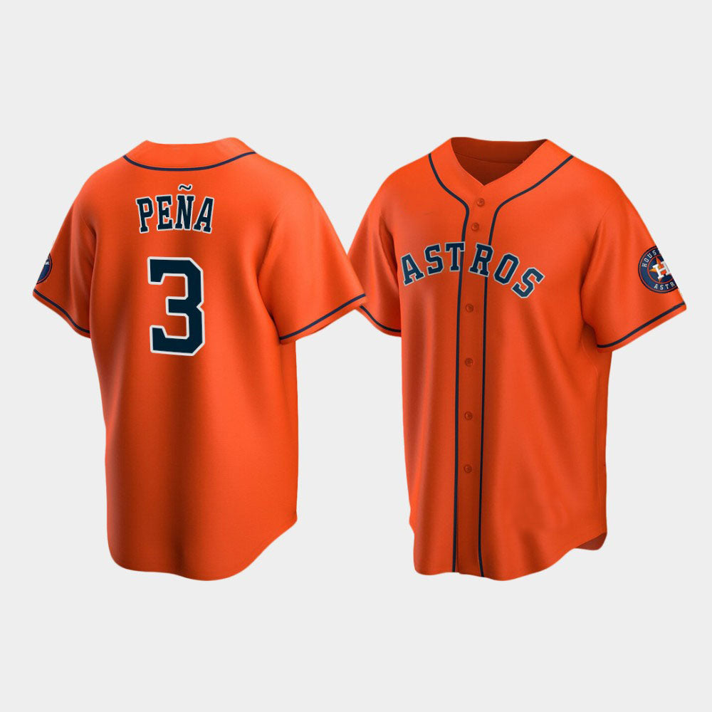Custom #3 Orange HOU Baseball Shirt Top