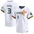 Custom #3 White 2025 City Connect HOU Baseball Shirt Top