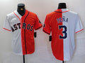 Custom #3 White HOU Baseball Shirt Top
