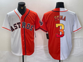 Custom #3 White HOU Baseball Shirt Top