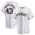 Custom #43 White HOU Baseball Shirt Top