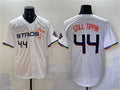 Custom #44 White 2025 City Connect HOU Baseball Shirt Top
