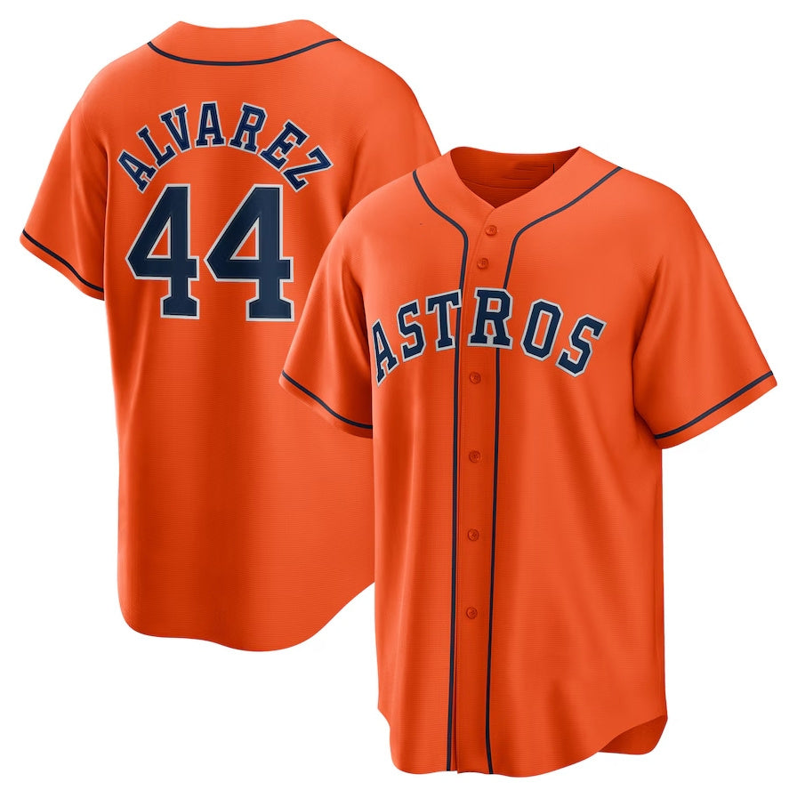 Custom #44 Orange HOU Baseball Shirt Top