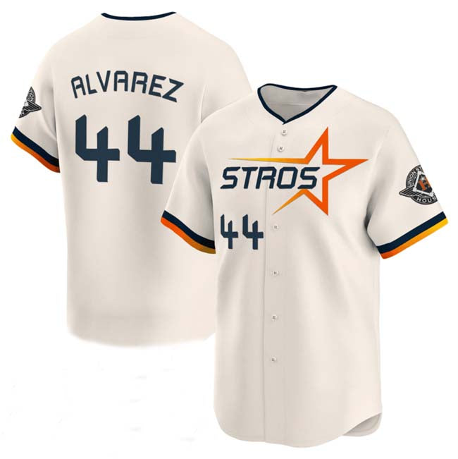Custom #44 Cream 2025 City Connect HOU Baseball Shirt Top