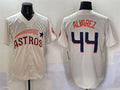 Custom #44 Cream Throwback HOU Baseball Shirt Top