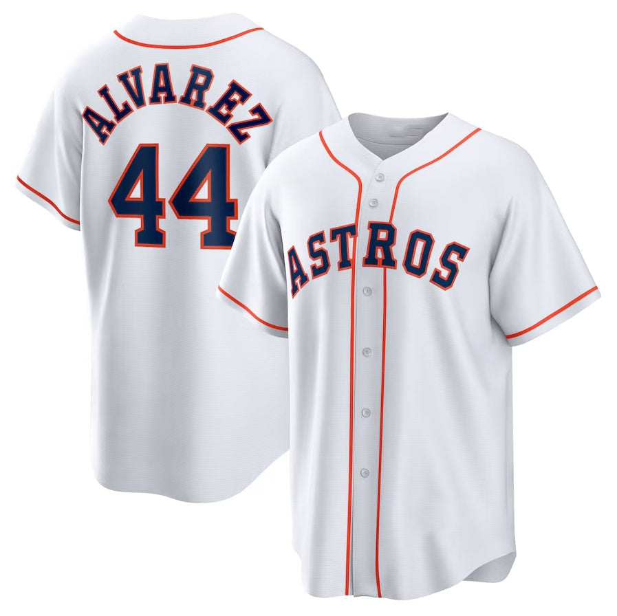 Custom #44 White HOU Baseball Shirt Top