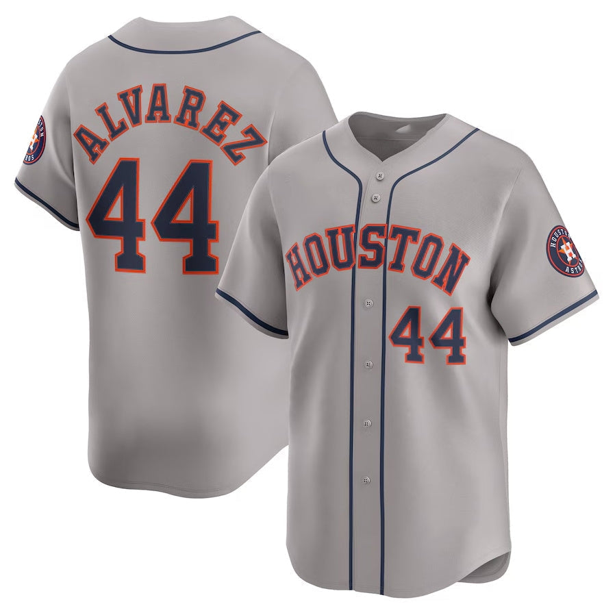 Custom #44 Gray HOU Baseball Shirt Top