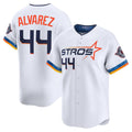 Custom #44 White 2025 City Connect HOU Baseball Shirt Top