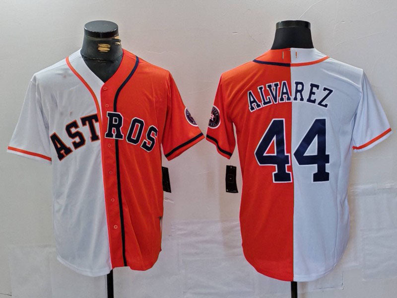 Custom #44 White HOU Baseball Shirt Top