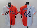 Custom #44 White HOU Baseball Shirt Top