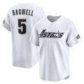 Custom #5 White Throwback HOU Baseball Shirt Top