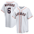 Custom #6 White HOU Baseball Shirt Top