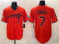 Custom #7 Orange 2025 City Connect HOU Baseball Shirt Top