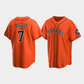 Custom #7 Orange HOU Baseball Shirt Top