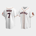 Custom #7 White HOU Baseball Shirt Top