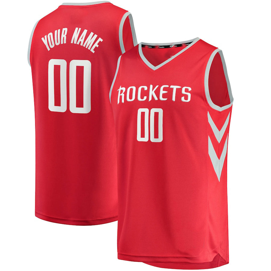 Custom Red HOU Basketball Shirt Top