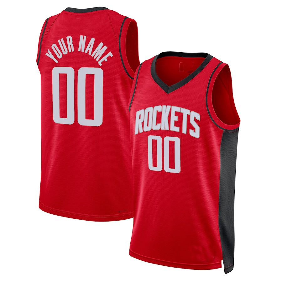Custom #22 Red 2021 HOU Basketball Shirt Top