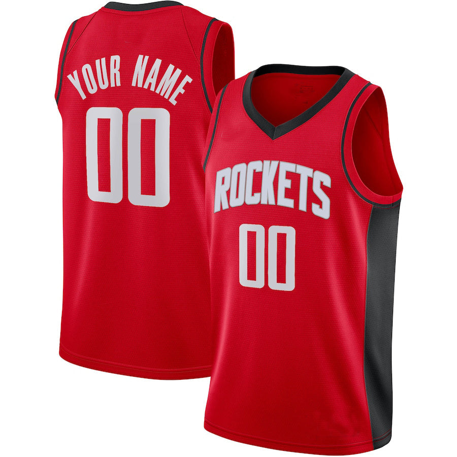 Custom Red HOU Basketball Shirt Top