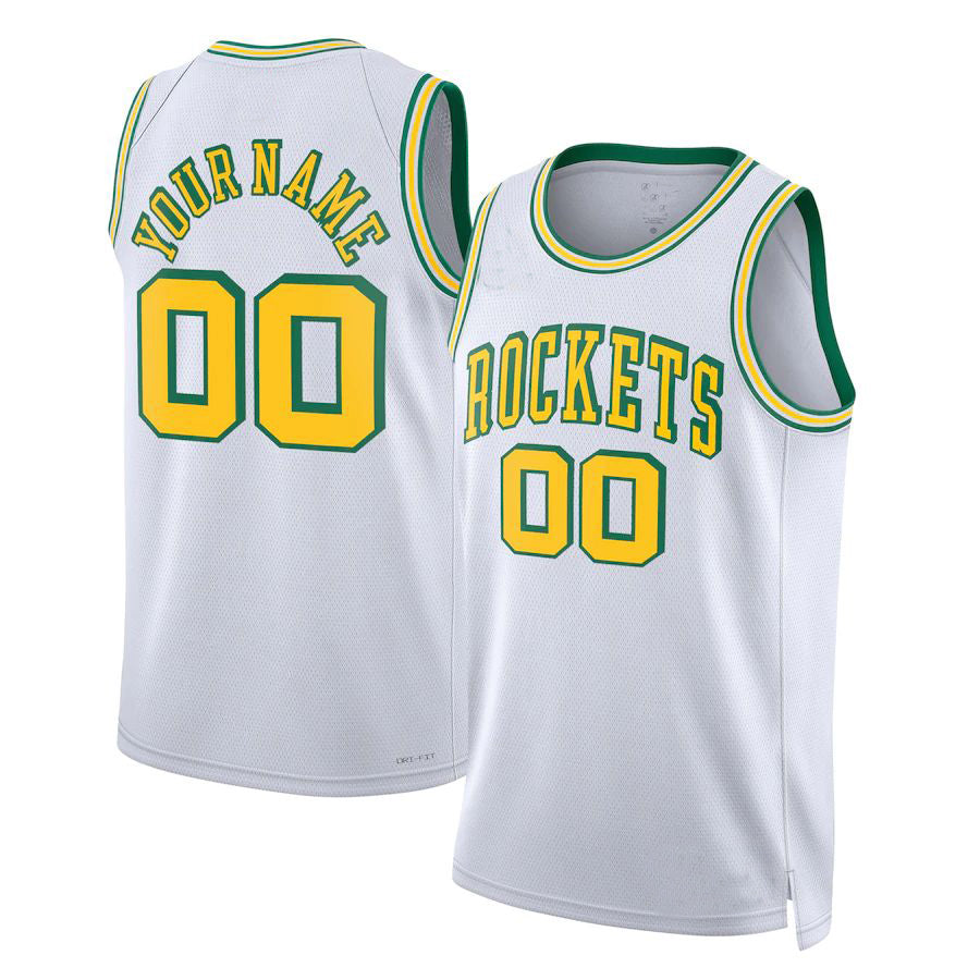 Custom #23 White 2022 HOU Basketball Shirt Top