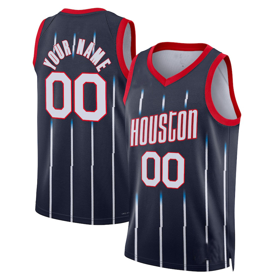 Custom #23 Navy 2022 HOU Basketball Shirt Top