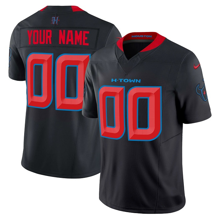 Custom Navy HOU Football Shirt Top