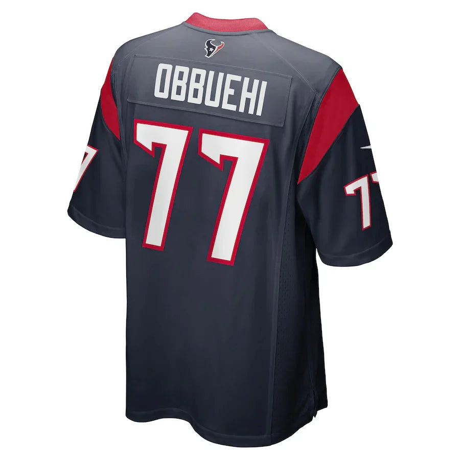 Custom #77 Navy HOU Football Shirt Top