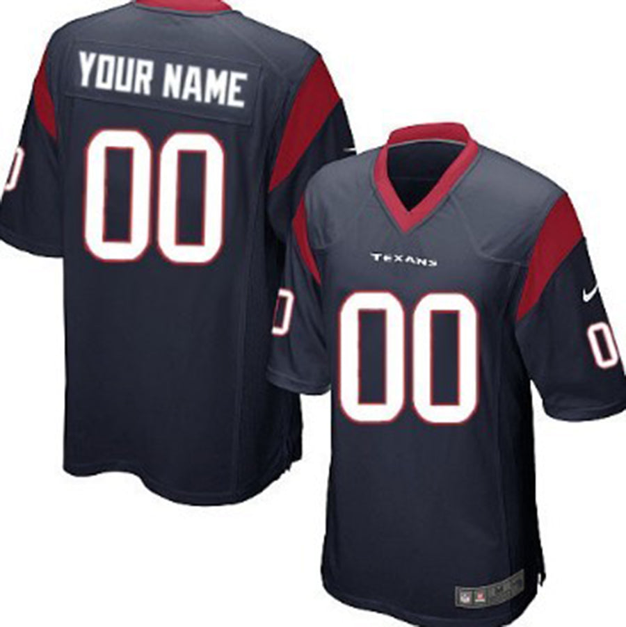 Custom Blue HOU Football Shirt Top