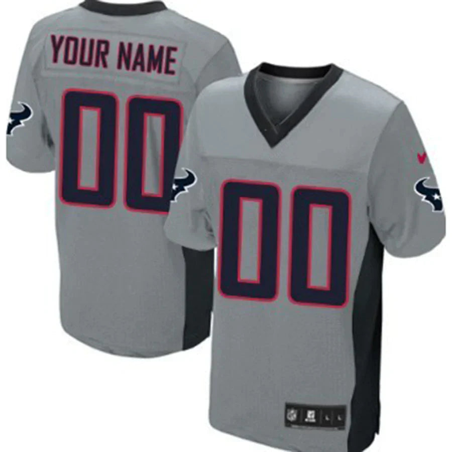Custom Gray HOU Football Shirt Top