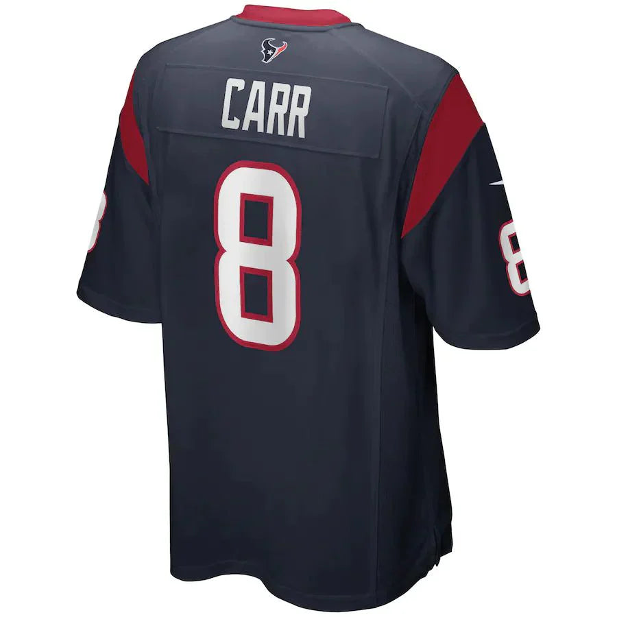 Custom #8 Navy HOU Football Shirt Top