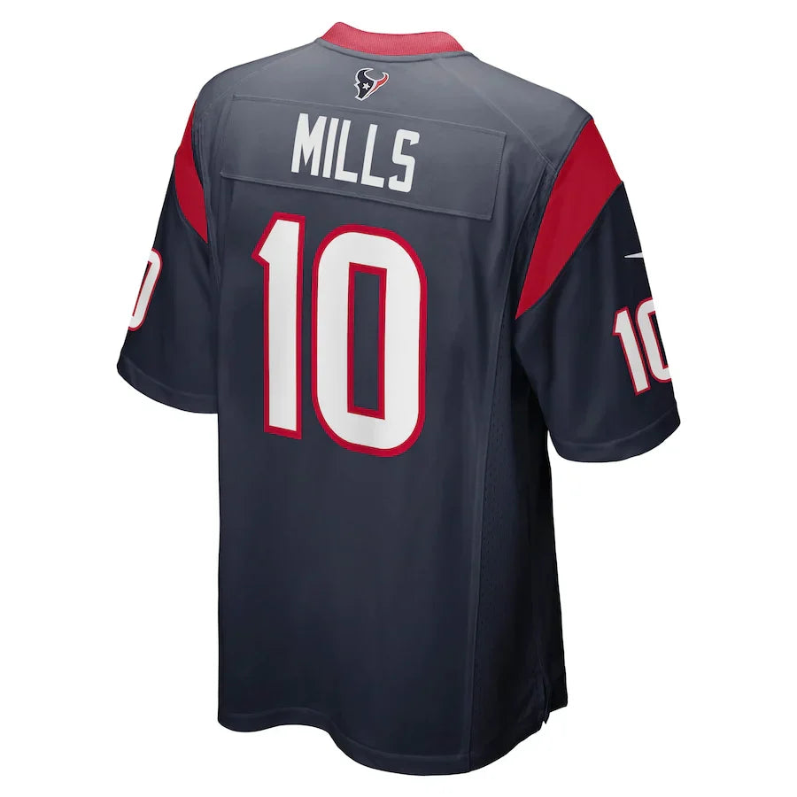 Custom #10 Navy HOU Football Shirt Top
