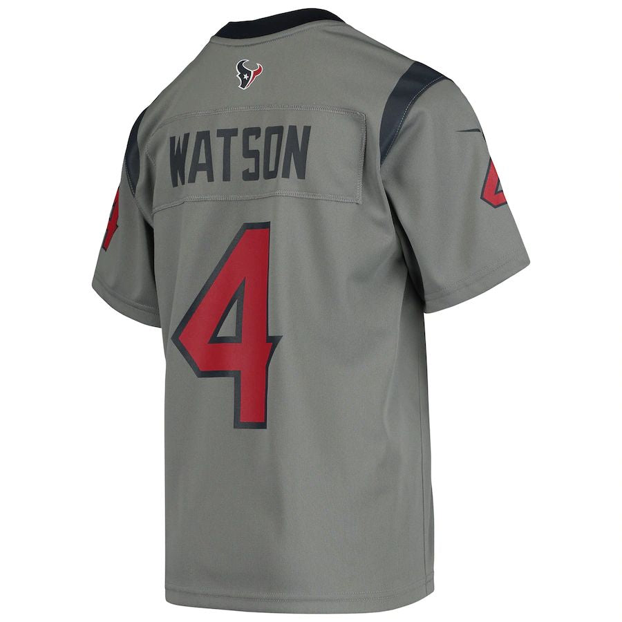 Custom #4 Gray HOU Football Shirt Top