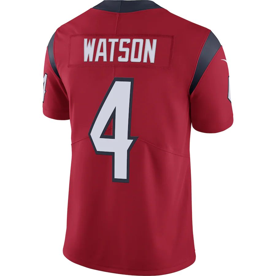 Custom #4 Red HOU Football Shirt Top