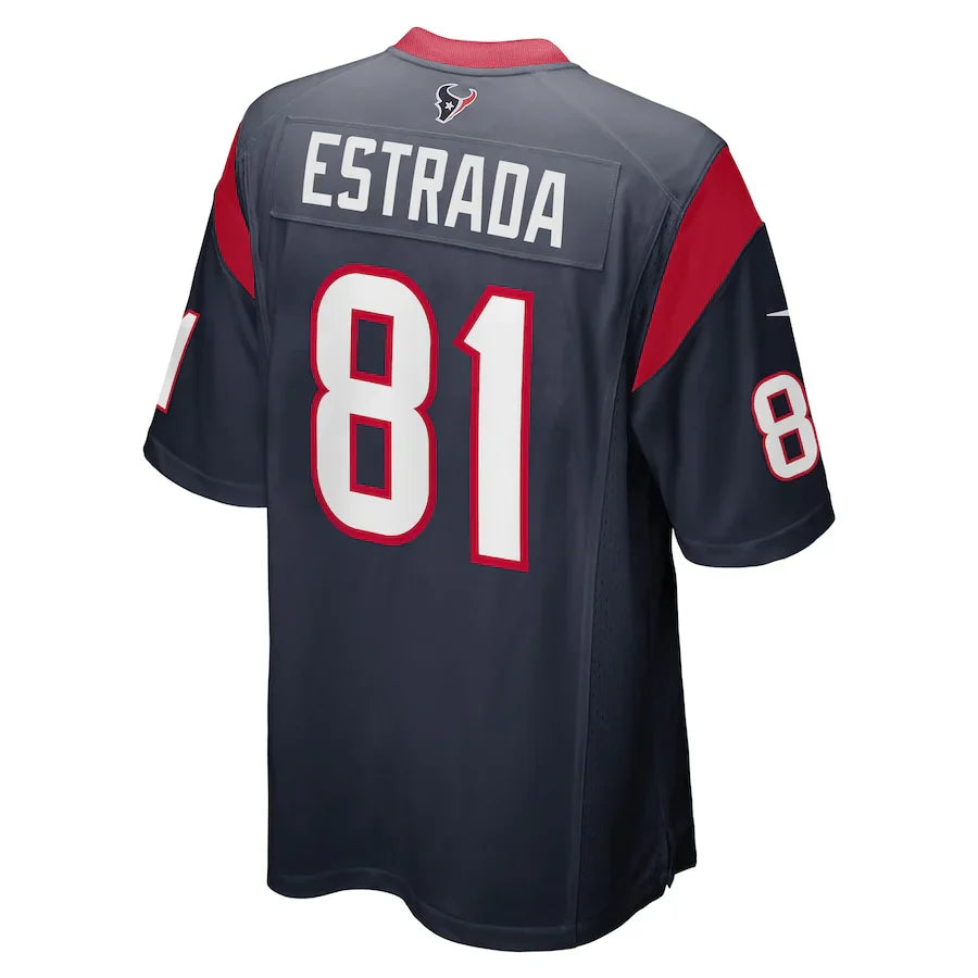 Custom #81 Navy HOU Football Shirt Top
