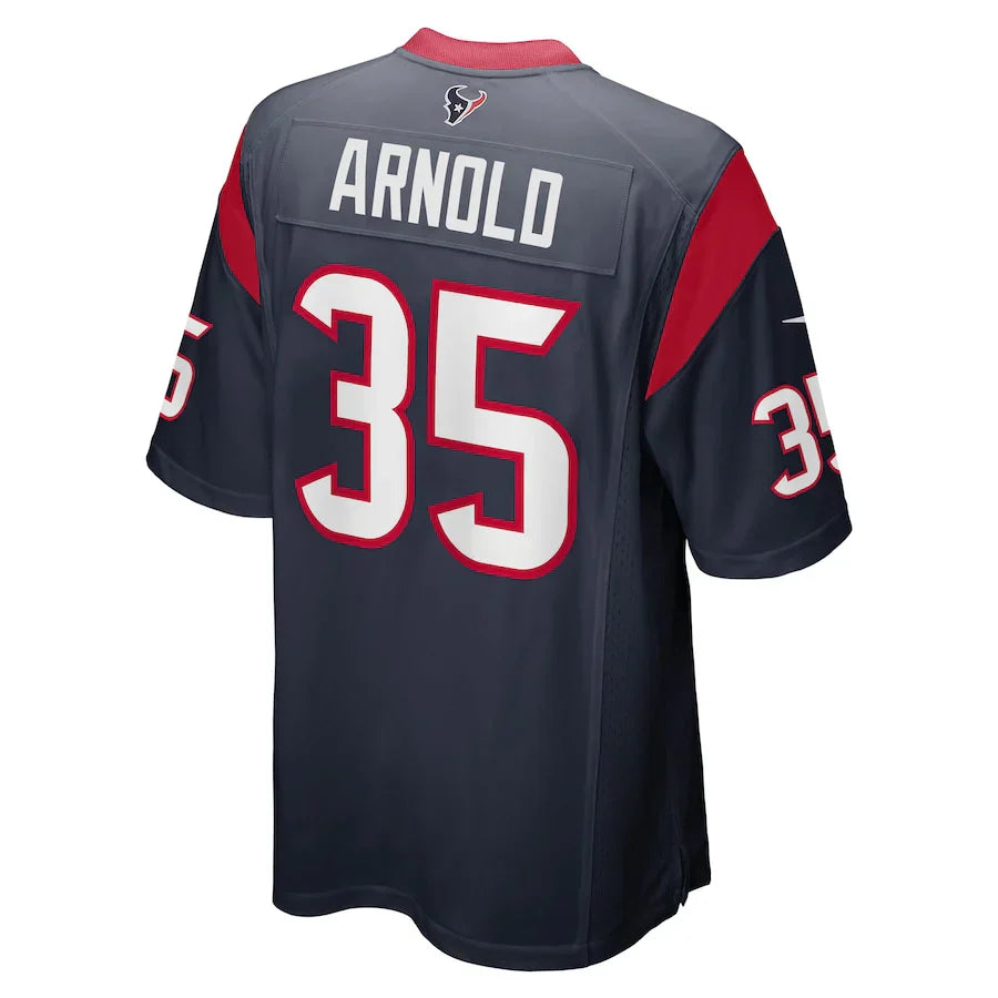Custom #35 Navy HOU Football Shirt Top