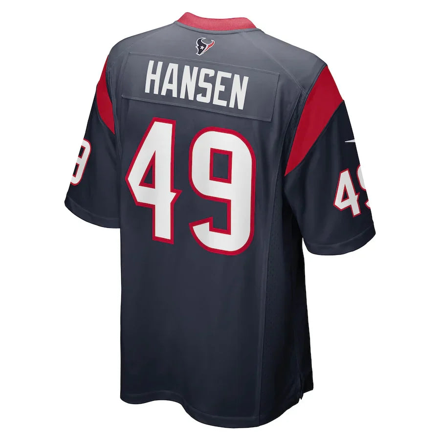 Custom #49 Navy HOU Football Shirt Top