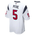 Custom #5 White HOU Football Shirt Top