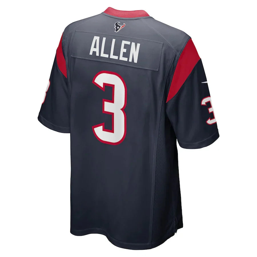 Custom #3 Navy HOU Football Shirt Top