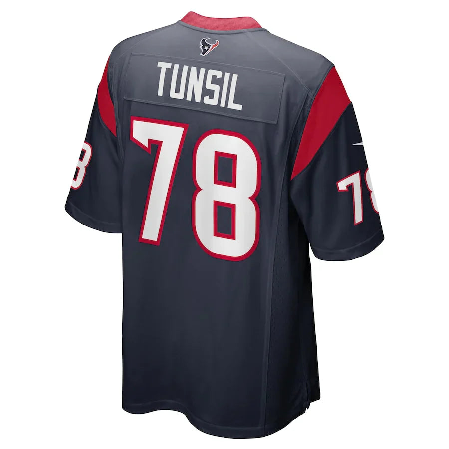Custom #78 Navy HOU Football Shirt Top