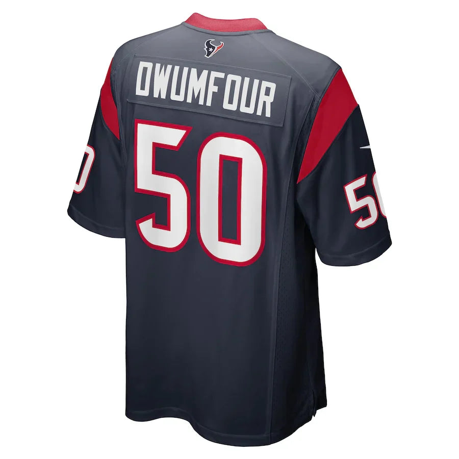 Custom #50 Navy HOU Football Shirt Top