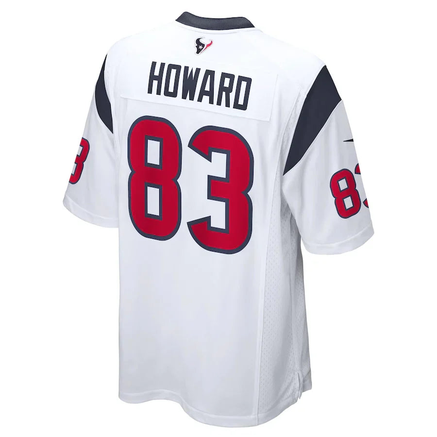 Custom #83 White HOU Football Shirt Top