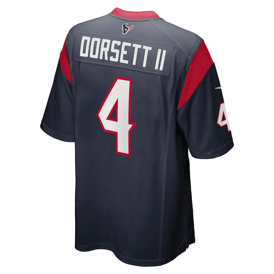 Custom #4 Navy HOU Football Shirt Top