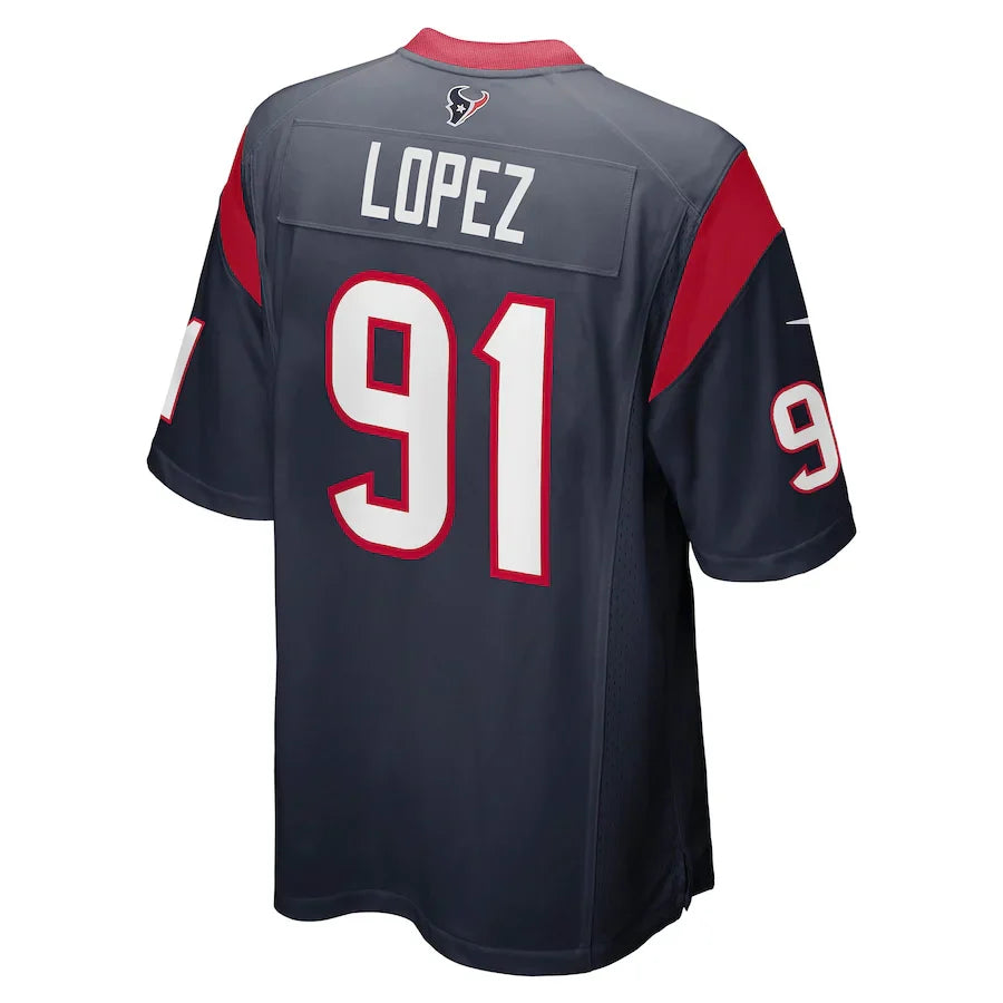 Custom #91 Navy HOU Football Shirt Top