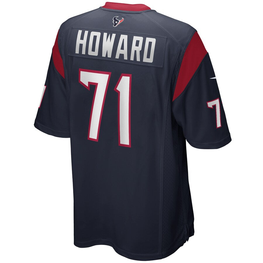 Custom #71 Navy HOU Football Shirt Top