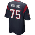 Custom #75 Navy Blue HOU Football Shirt Top