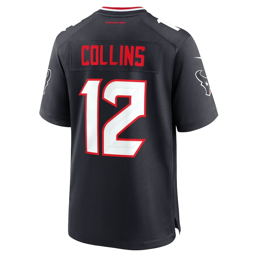 Custom #12 Navy HOU Football Shirt Top
